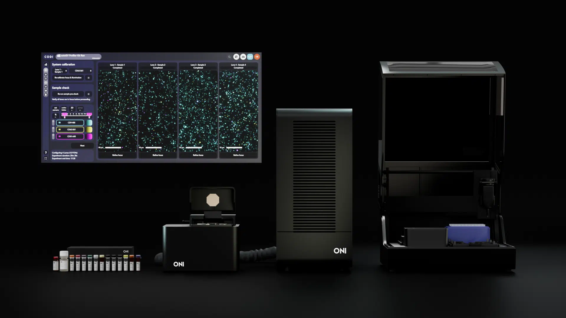 ONI Nanoimager 仪器与数据分析软件界面